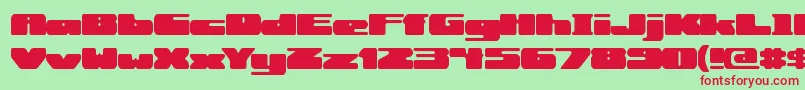 RotundBrk-fontti – punaiset fontit vihreällä taustalla
