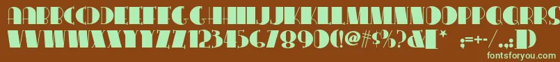 Congalinenf-fontti – vihreät fontit ruskealla taustalla