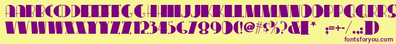 Congalinenf Font – Purple Fonts on Yellow Background