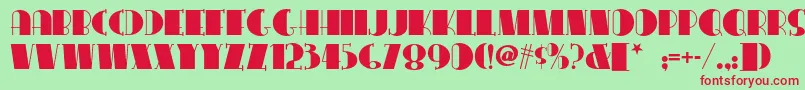 Congalinenf-Schriftart – Rote Schriften auf grünem Hintergrund