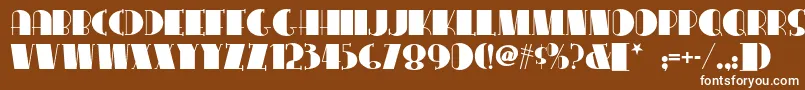 Congalinenf-Schriftart – Weiße Schriften auf braunem Hintergrund
