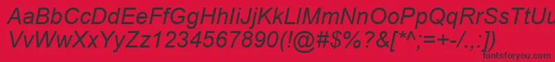 ArialItalic Font – Black Fonts on Red Background