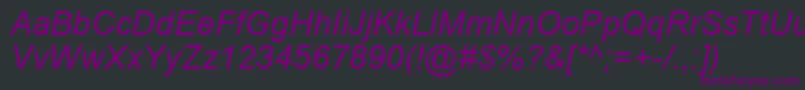Шрифт ArialItalic – фиолетовые шрифты на чёрном фоне
