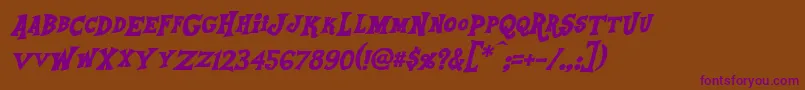 EquestriaBoldItalic Font – Purple Fonts on Brown Background