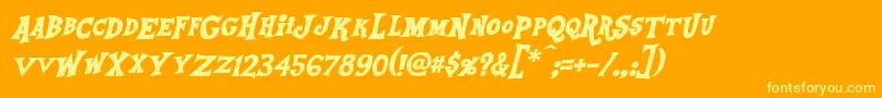 EquestriaBoldItalic Font – Yellow Fonts on Orange Background