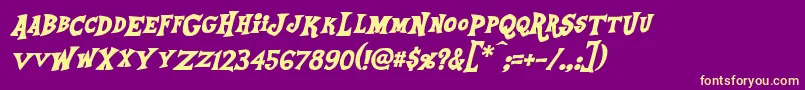 EquestriaBoldItalic Font – Yellow Fonts on Purple Background