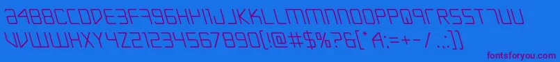 Escapeartistleft Font – Purple Fonts on Blue Background