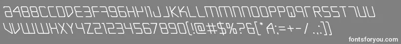 Escapeartistleft-Schriftart – Weiße Schriften auf grauem Hintergrund