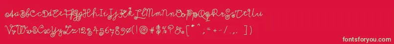 Milkmoustachio Font – Green Fonts on Red Background