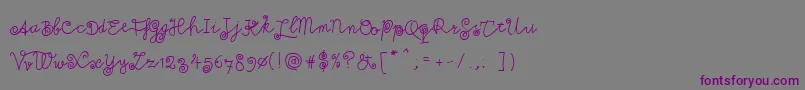 Milkmoustachio Font – Purple Fonts on Gray Background
