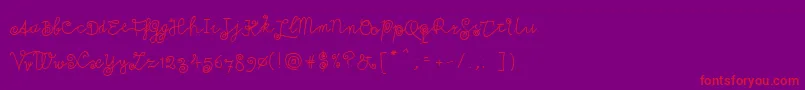 Milkmoustachio Font – Red Fonts on Purple Background