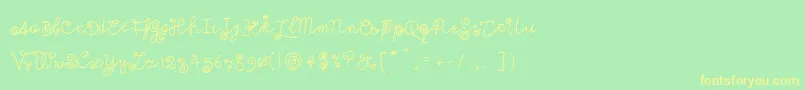 Milkmoustachio Font – Yellow Fonts on Green Background