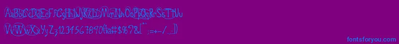 Crispy Font – Blue Fonts on Purple Background