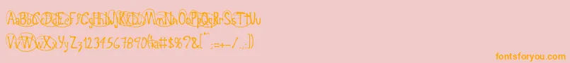 Crispy-Schriftart – Orangefarbene Schriften auf rosa Hintergrund