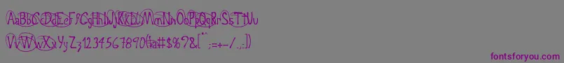 フォントCrispy – 紫色のフォント、灰色の背景