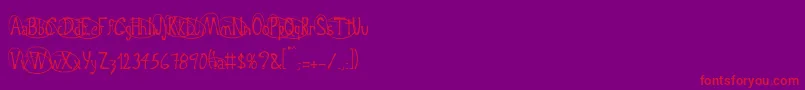 Crispy-Schriftart – Rote Schriften auf violettem Hintergrund