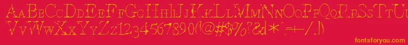 Intesc Font – Orange Fonts on Red Background