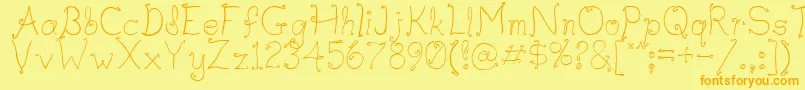 Waif Font – Orange Fonts on Yellow Background