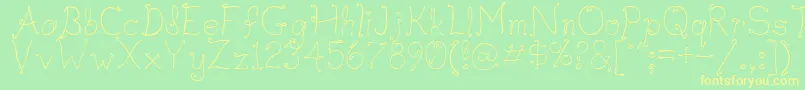 Waif Font – Yellow Fonts on Green Background