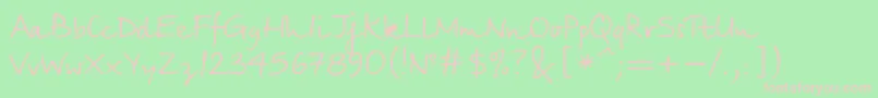 Birch Font – Pink Fonts on Green Background