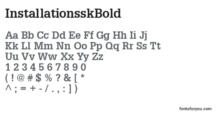 A fonte InstallationsskBold – alfabeto, números, caracteres especiais