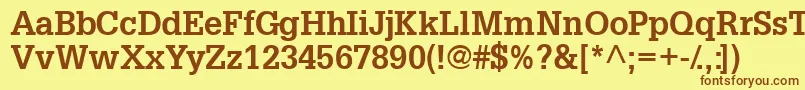 InstallationsskBold-fontti – ruskeat fontit keltaisella taustalla