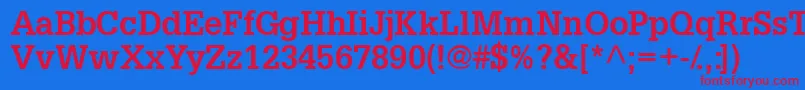 InstallationsskBold Font – Red Fonts on Blue Background