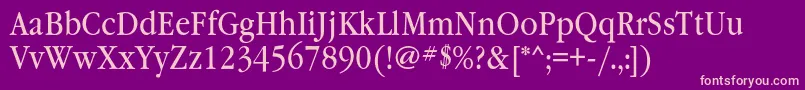 Garamondbooknarrowc Font – Pink Fonts on Purple Background