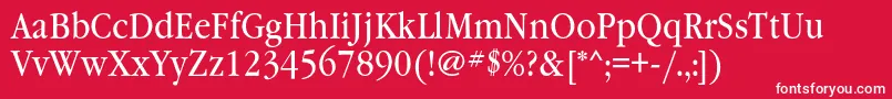 Garamondbooknarrowc Font – White Fonts on Red Background