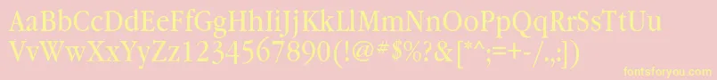 Garamondbooknarrowc Font – Yellow Fonts on Pink Background