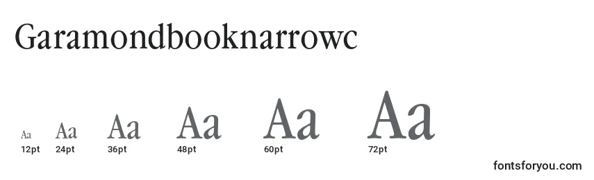 Размеры шрифта Garamondbooknarrowc