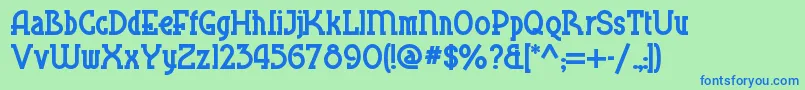Blueplatespecialnf Font – Blue Fonts on Green Background