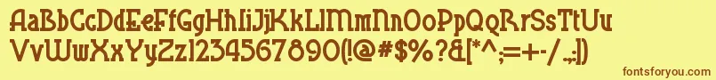 Blueplatespecialnf Font – Brown Fonts on Yellow Background