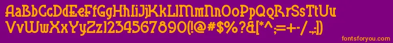 Blueplatespecialnf Font – Orange Fonts on Purple Background