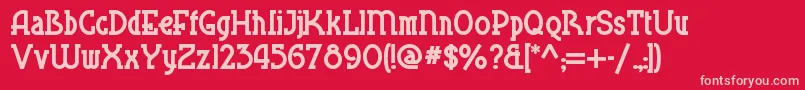 Blueplatespecialnf-fontti – vaaleanpunaiset fontit punaisella taustalla