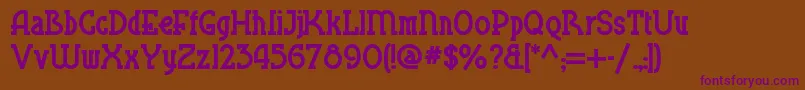 Шрифт Blueplatespecialnf – фиолетовые шрифты на коричневом фоне