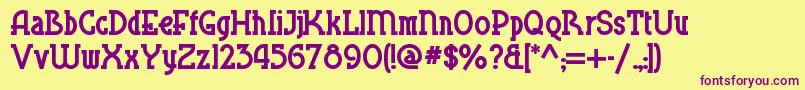 Blueplatespecialnf Font – Purple Fonts on Yellow Background