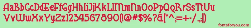 Blueplatespecialnf Font – Red Fonts on Green Background