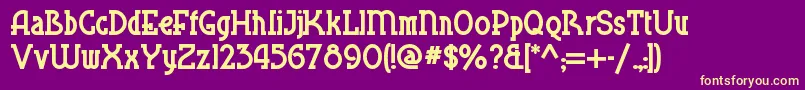 Blueplatespecialnf Font – Yellow Fonts on Purple Background