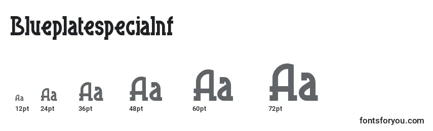 Blueplatespecialnf Font Sizes