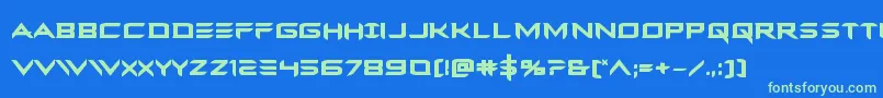 Ferretfacebold Font – Green Fonts on Blue Background