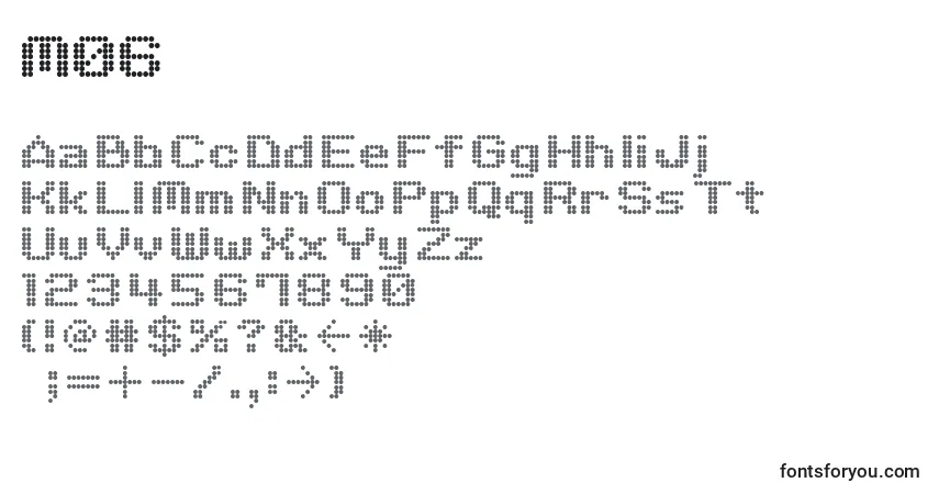 Шрифт M06 – алфавит, цифры, специальные символы