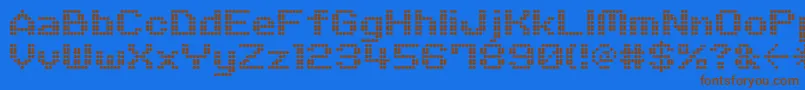 M06 Font – Brown Fonts on Blue Background