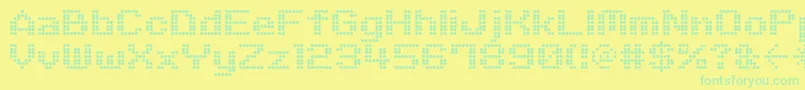 M06 Font – Green Fonts on Yellow Background