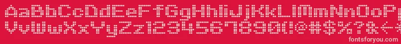 M06 Font – Pink Fonts on Red Background