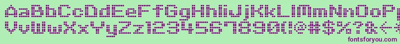 M06 Font – Purple Fonts on Green Background