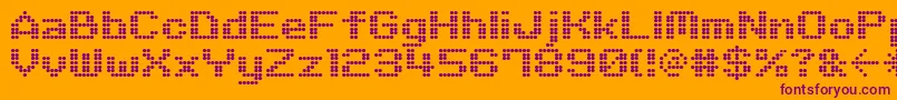 M06 Font – Purple Fonts on Orange Background