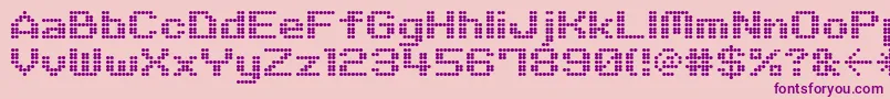 M06 Font – Purple Fonts on Pink Background