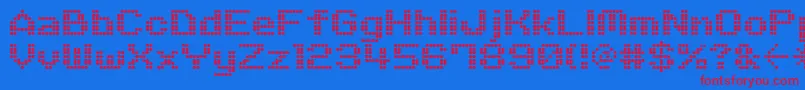 M06 Font – Red Fonts on Blue Background