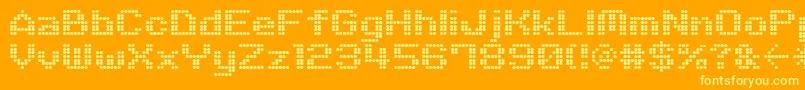 M06 Font – Yellow Fonts on Orange Background